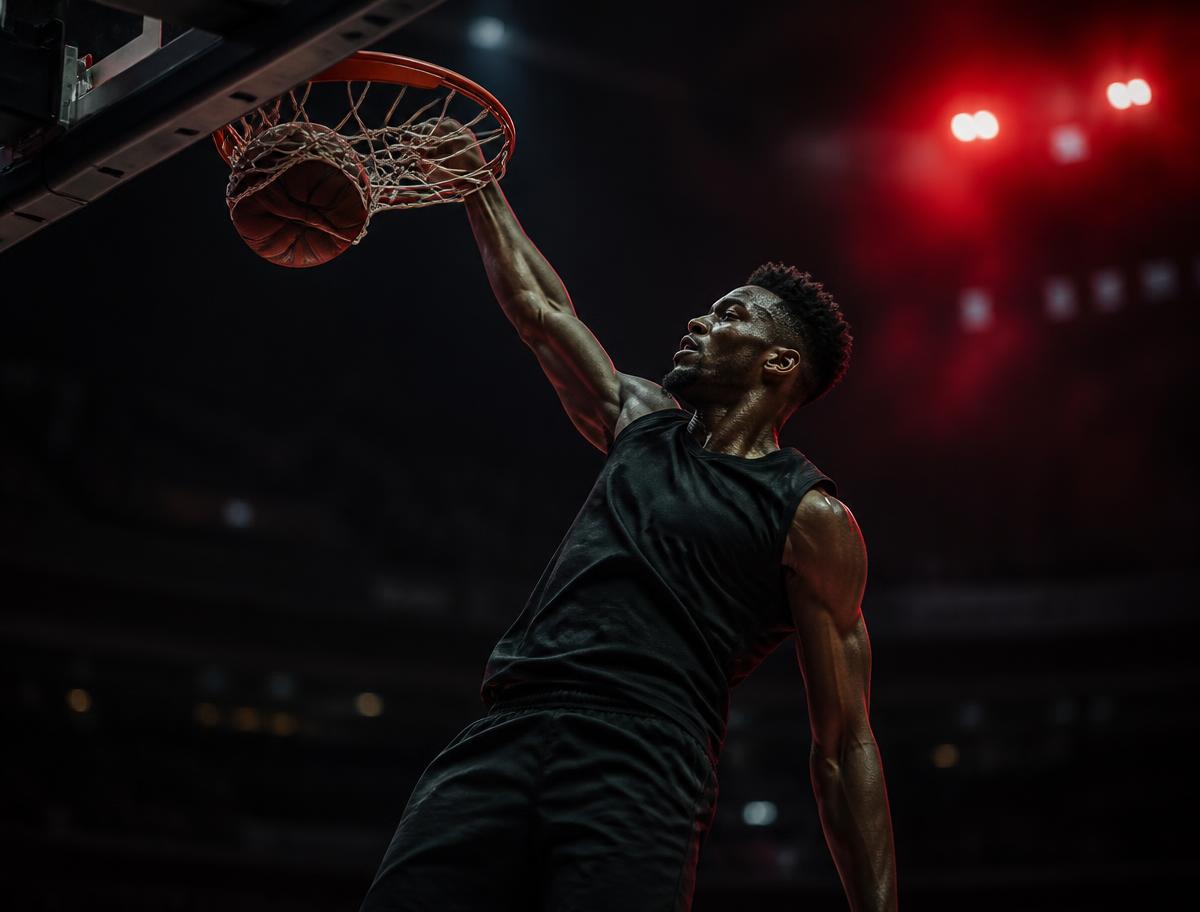 Basketball – Athlet in Aktion, Sprinttraining mit dem REEP Speed System (KI-generierte Illustration)