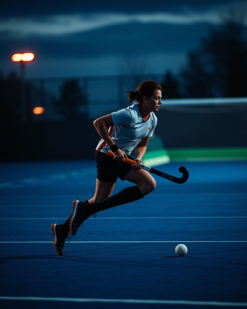 Feldhockey – Athlet in Aktion, Sprinttraining mit dem REEP Speed System (KI-generierte Illustration)